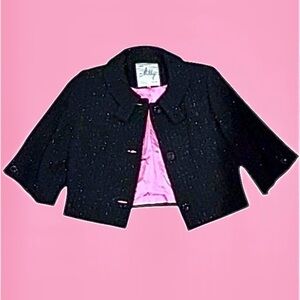 🩷 MILLY! ABSOLUTELY STUNNING! VIRGIN WOOL METALLIC CROP JACKET! *TRENDING*